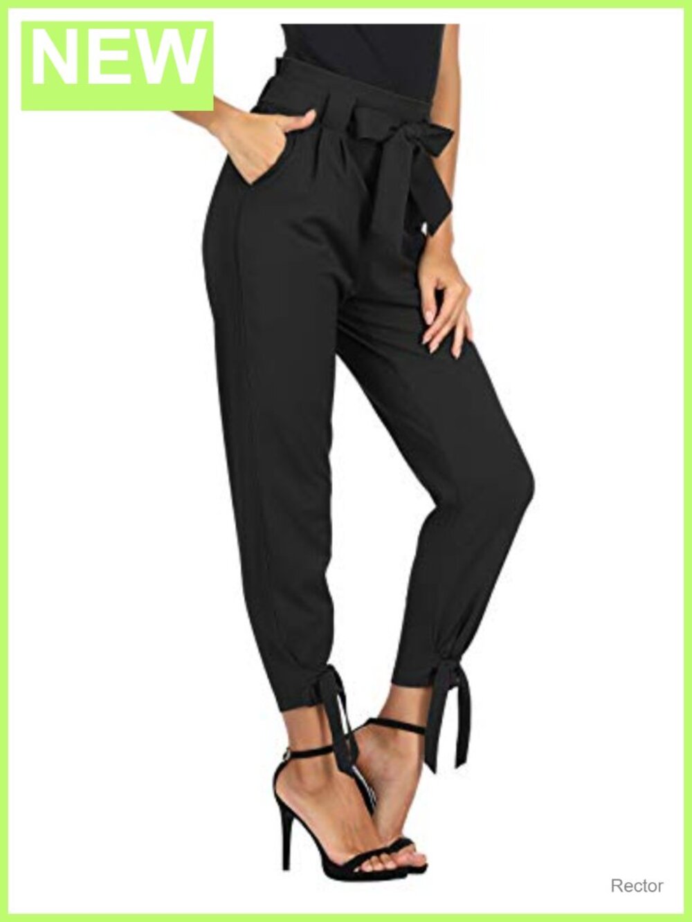 High Waist Ankle Pencil Dress Pants Pull On Elastic Waist Work Slacks
